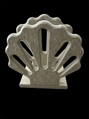 Poly Lumber Handcrafted Shell Napkin Holder - Gray/Tan - Handcrafted